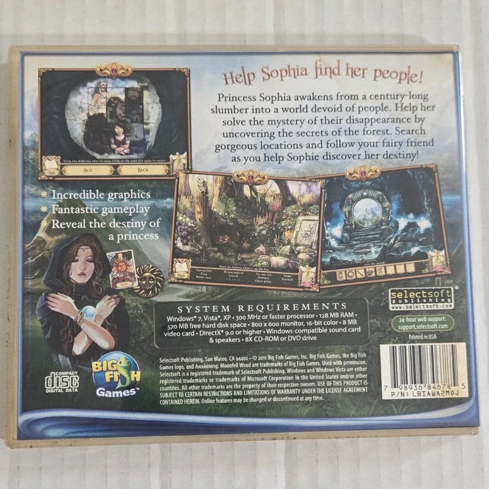 Awakening Moonfell Wood PC Game Big Fish SelectSoft Hidden Object CD-ROM (CIB)